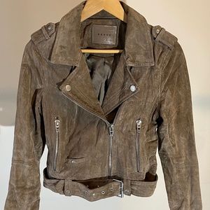 Blank NYC crop suede moto jacket